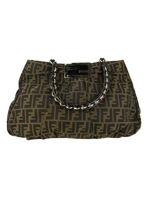 fendi zucca mia tote tobacco